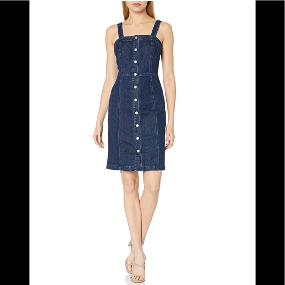 AG by Adriano Goldschmied Denim Mini Dress Dark Blue Sleeveless Sydney Size XS